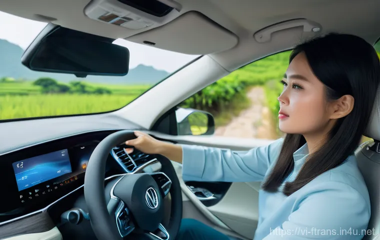 전기차 주행거리 - Image Prompt 1: The Mindful EV Driver in Vietnam**