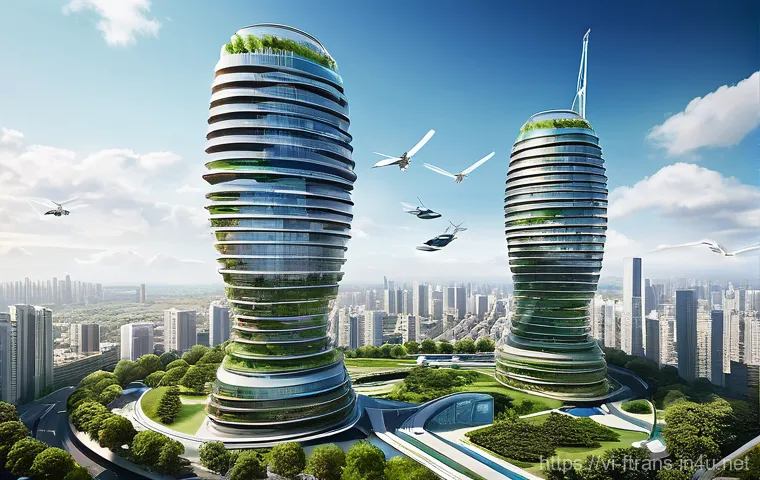 하늘을 나는 자동차 충전소 - **Prompt:** A dynamic, eye-level view of a futuristic flying car in mid-flight against a backdrop of...