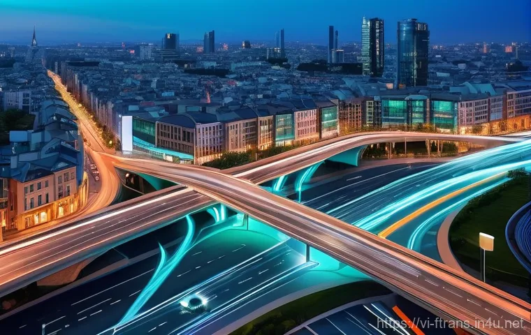 5G 스마트 교통 - Image Prompt 1: The Harmonized Smart City Powered by 5G**